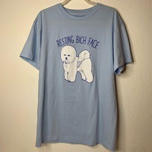NWOT RESTING BICHE FACE T-SHIRT LG